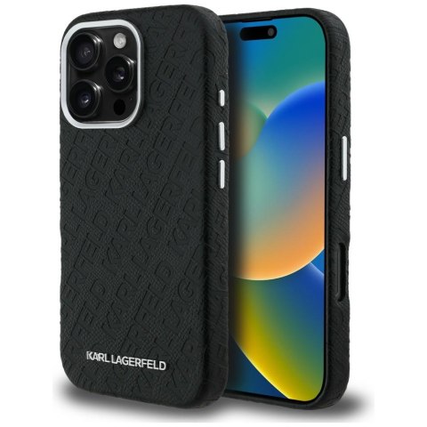 Etui Karl Lagerfeld FW Stamped Karl Mag Safe do i Phone 16 Pro czarny