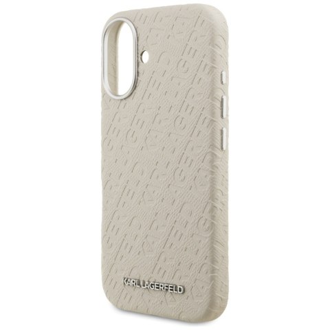 Etui Karl Lagerfeld FW Stamped Karl Mag Safe do i Phone 16 beżowy
