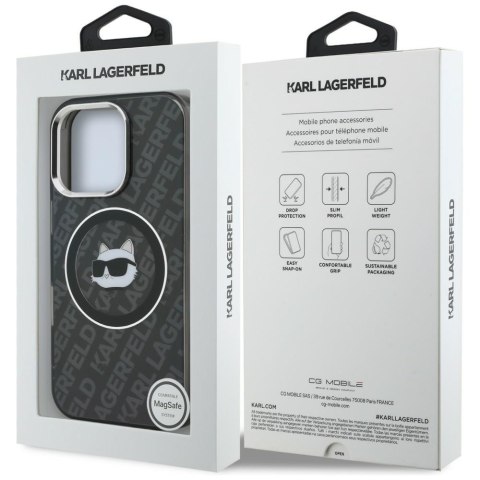 Etui Karl Lagerfeld IML Choupette Head Logo Mag Safe do i Phone 16 Pro Max czarny