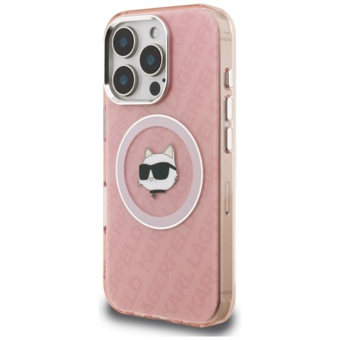 Etui Karl Lagerfeld IML Choupette Head Logo Mag Safe do i Phone 16 Pro Max różowy