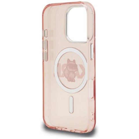 Etui Karl Lagerfeld IML Choupette Sketch Logo Mag Safe do i Phone 16 Pro Max różowy