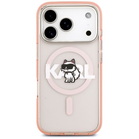 Etui Karl Lagerfeld IML Choupette Sketch Logo Mag Safe do i Phone 17 Pro różowy