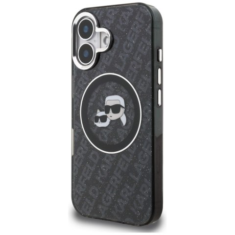 Etui Karl Lagerfeld IML Glitter Karl & Choupette Heads Logo Mag Safe do i Phone 16 czarny