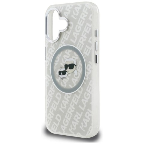 Etui Karl Lagerfeld IML Glitter Karl & Choupette Heads Logo Mag Safe do i Phone 16 szary