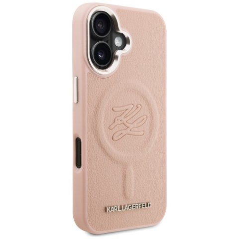 Etui Karl Lagerfeld Initial & Metal Logo Mag Safe do i Phone 16 różowy