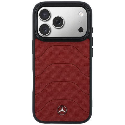 Etui Mercedes Leather Mesh with Bow Line Mag Safe do i Phone 17 Pro Max czerwony