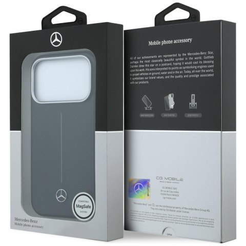 Etui Mercedes Leather Semi Wrap Iconic Line Mag Safe do i Phone 17 Pro czarny
