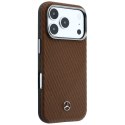 Etui Mercedes Leather Semi Wrap Wood Effect Mag Safe do i Phone 17 Pro Max camel