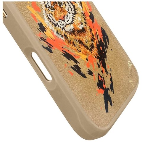 Etui Nimmy Tygrys Mag Safe do i Phone 16 Pro jasnobrązowy