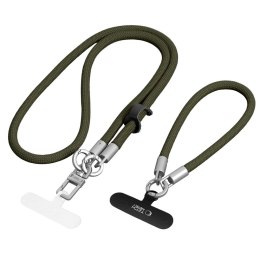 Smycz do Telefonu Tech-Protect C10S Rope Crossbody & Wrist - Oliwkowa Ziele / Tytan