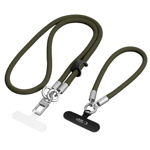 Smycz do Telefonu Tech-Protect C10S Rope Crossbody & Wrist - Oliwkowa Ziele / Tytan