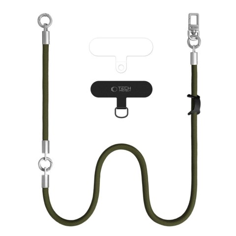Smycz do Telefonu Tech-Protect C10S Rope Crossbody & Wrist - Oliwkowa Ziele / Tytan