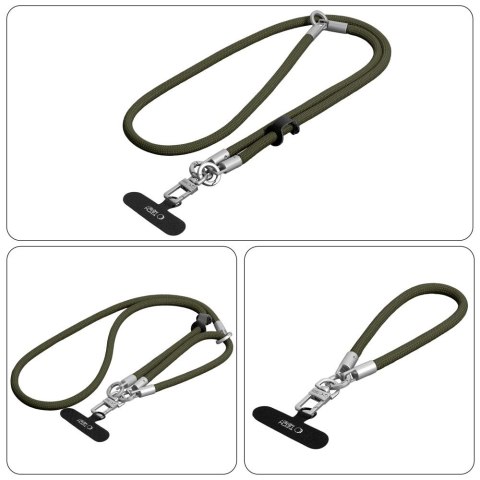Smycz do Telefonu Tech-Protect C10S Rope Crossbody & Wrist - Oliwkowa Ziele / Tytan