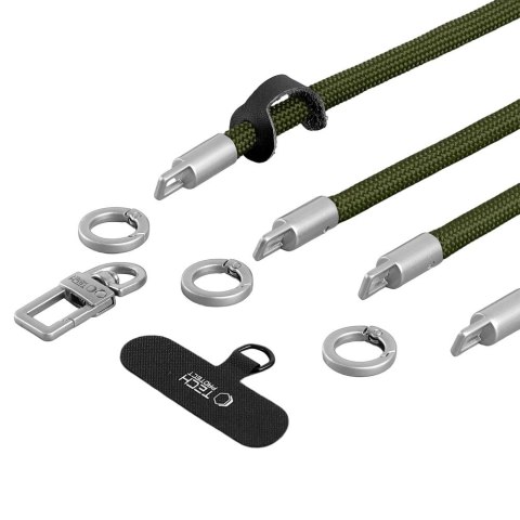 Smycz do Telefonu Tech-Protect C10S Rope Crossbody & Wrist - Oliwkowa Ziele / Tytan