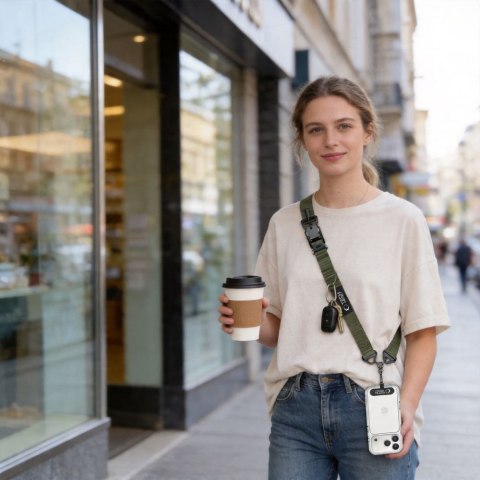 Smycz do Telefonu Tech-Protect C9S Rope Crossbody - Zielona Armii