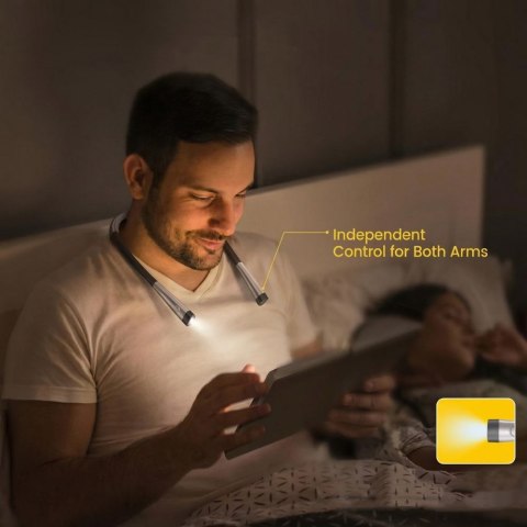 Lampka do Czytania na Szyję Tech-Protect LL200 - Czarna