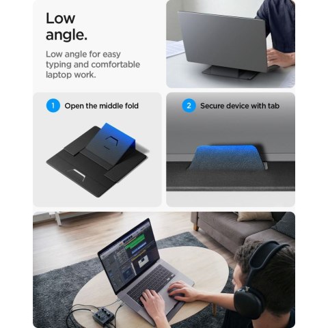 Składana Podstawka pod Laptopa i Tablet Spigen LD201-S8 Slimfold Ciemnoszara