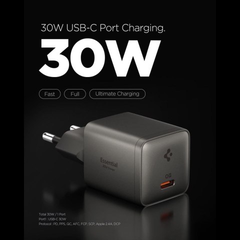 Ładowarka Sieciowa Spigen EE301EU-GaN Essential 1-Port 30W Grafitowa