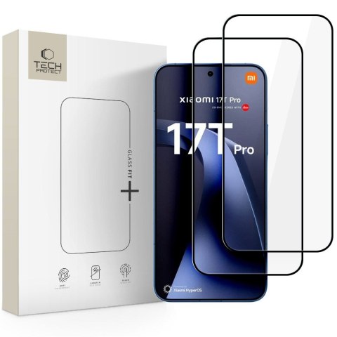 Szkło Hartowane Tech-Protect Glass Fit+ 2-Pack do Xiaomi 17T Pro - Czarne