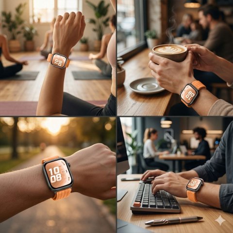 Tech-Protect Nylon Sport pasek do Huawei Watch Fit 3 / 4 / 4 Pro / 5 / 5 Pro pomarańczowy