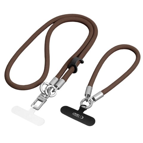 Smycz do Telefonu Tech-Protect C10S Rope Crossbody & Wrist - Orzechowy Brz / Tytan