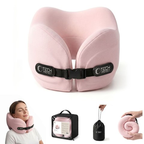 Poduszka Podróżna na Szyję Tech-Protect ComfortRest - Różowa