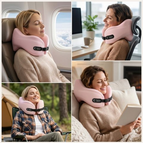 Poduszka Podróżna na Szyję Tech-Protect ComfortRest - Różowa