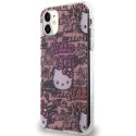 Hello Kitty HKHCN61HDGPTP i Phone 11 / Xr 6.1" różowy/pink hardcase IML Tags Graffiti
