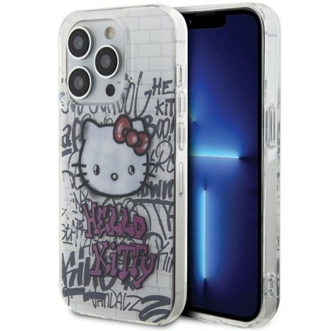 Hello Kitty HKHCP14LHDGPHT i Phone 14 Pro 6.1" biały/white hardcase IML Kitty On Bricks Graffiti