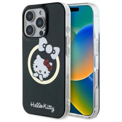 Hello Kitty HKHMP16LHFLBK i Phone 16 Pro6,3" czarny/black hardcase IML Fun bow Magsafe