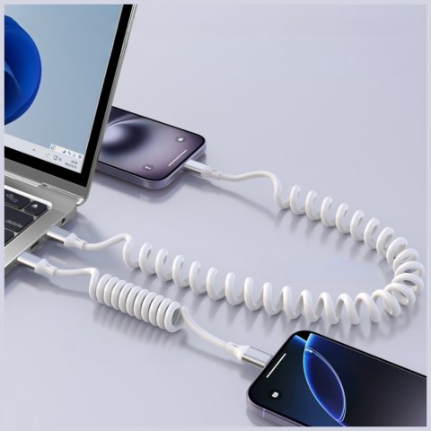 Kabel 4smarts spiralny USB-C do USB-C 240W biały