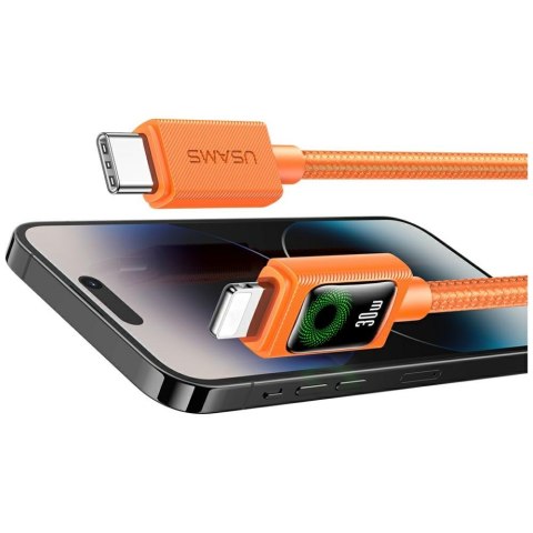 Kabel USAMS SJ774 PD 30W USB-C/Lightning 1.2m pomarańczowy