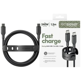 Kabel empower by Panzer Glass Racing 240W USB-C do USB-C 1.2m czarny