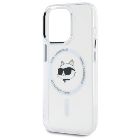 Karl Lagerfeld KLHMP15XHLSCHH i Phone 15 Pro Max 6.7" biały/white hardcase IML Metal Choupette Head Mag Safe