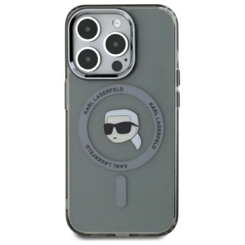 Karl Lagerfeld KLHMP15XHLSKIK i Phone 15 Pro Max 6.7" czarny/black hardcase IML Metal Karl Head Mag Safe