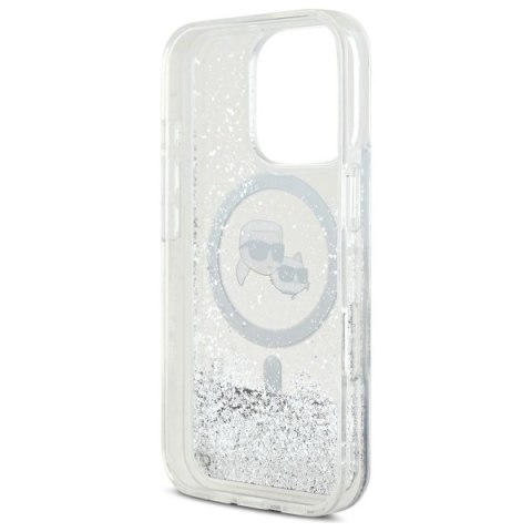Karl Lagerfeld KLHMP16LLGKCSGH i Phone 16 Pro 6.3" hardcase transparent Liquid Glitter Karl&Choupette Head Magsafe