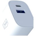 Ładowarka Sieciowa 3MK Flow Power USB-A + USB-C 30W PD 3,0 QC4+ biały
