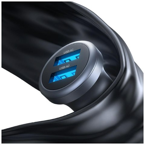 Ładowarka samochodowa USAMS CC320 Aluminium 2.4A 2x USB-A tarnish