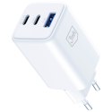 Ładowarka sieciowa 3MK Hyper Ga N Charger 65W 1x USB-A 2x USB-C PD QC4+ biały