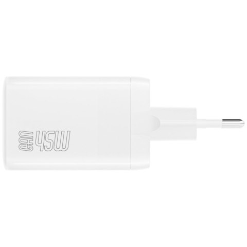 Ładowarka sieciowa 4smarts PDPlug Dual 45W Ga N 2x USB-C biała