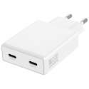 Ładowarka sieciowa 4smarts PDPlug Slim Dual 65W Ga N 2x USB-C biały