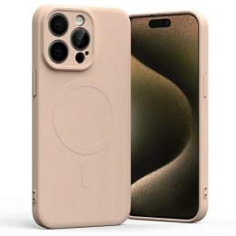 Etui Mercury Mag Safe Semi-Silicone do i Phone 15 Pro Max różowo-piaskowy