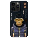 Nimmy etui i Phone 15 Pro 6.1" czarny/black Cool&Cute 2.0 Monkey