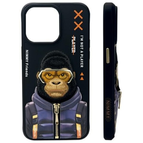 Nimmy etui i Phone 15 Pro 6.1" czarny/black Cool&Cute 2.0 Monkey