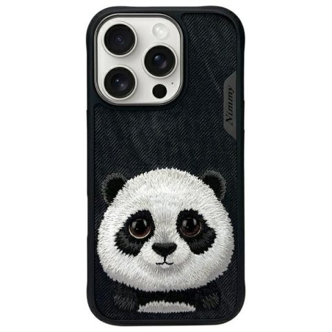 Nimmy etui i Phone 16 Pro 6.3" czarny/black Big Eyed Pet 2.0 Panda