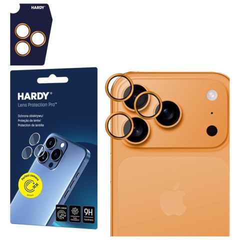 Ochrona na obiektyw aparatu 3MK HARDY Lens Protection Pro do Apple i Phone 17 Pro / 17 Pro Max pomarańczowy