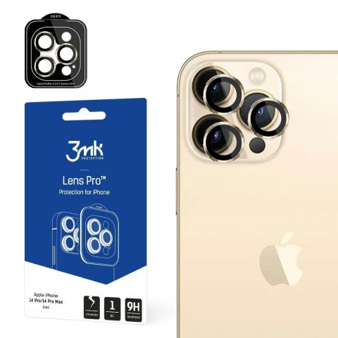 Ochrona na obiektyw aparatu 3MK Lens Protection Pro do Apple i Phone 14 Pro / 14 Pro Max złoty/gold