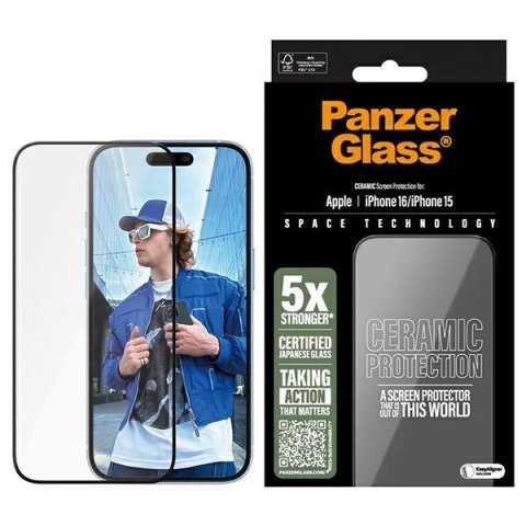 Panzer Glass Ceramic Screen Protectori Phone 16 / 15 6.1" Ultra-Wide Fit 2853