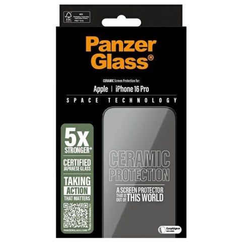 Panzer Glass Ceramic Screen Protectori Phone 16 Pro 6.3" Ultra-Wide Fit 2854