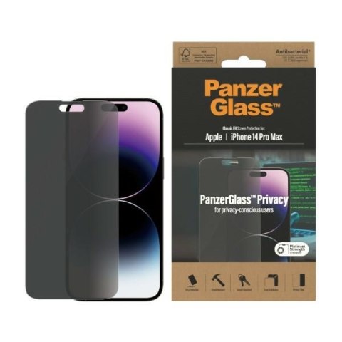 Panzer Glass Classic Fit i Phone 14 Pro Max 6,7" Privacy Screen Protection Antibacterial P2770